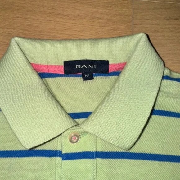 GANT Vintage Men’s Polo Green with Pink Details Size M - Picture 4 of 7